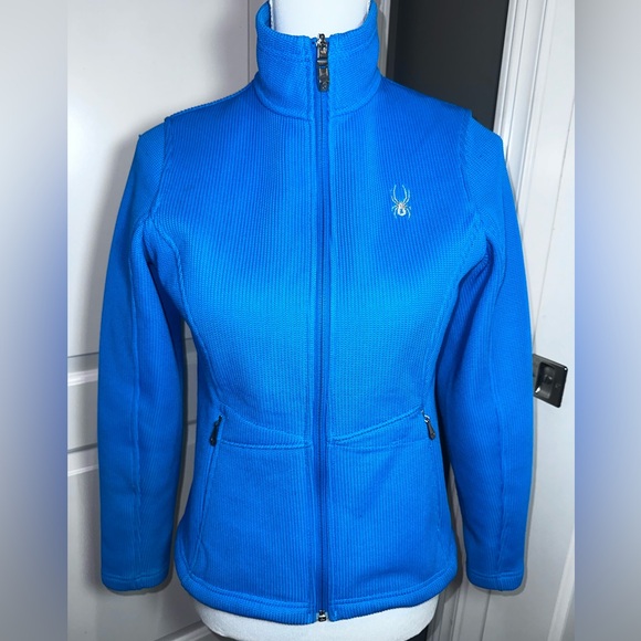 Spyder Jackets & Blazers - Spyder Blue Core Fleece Full Zip Jacket Warm Athletic Ski Layer